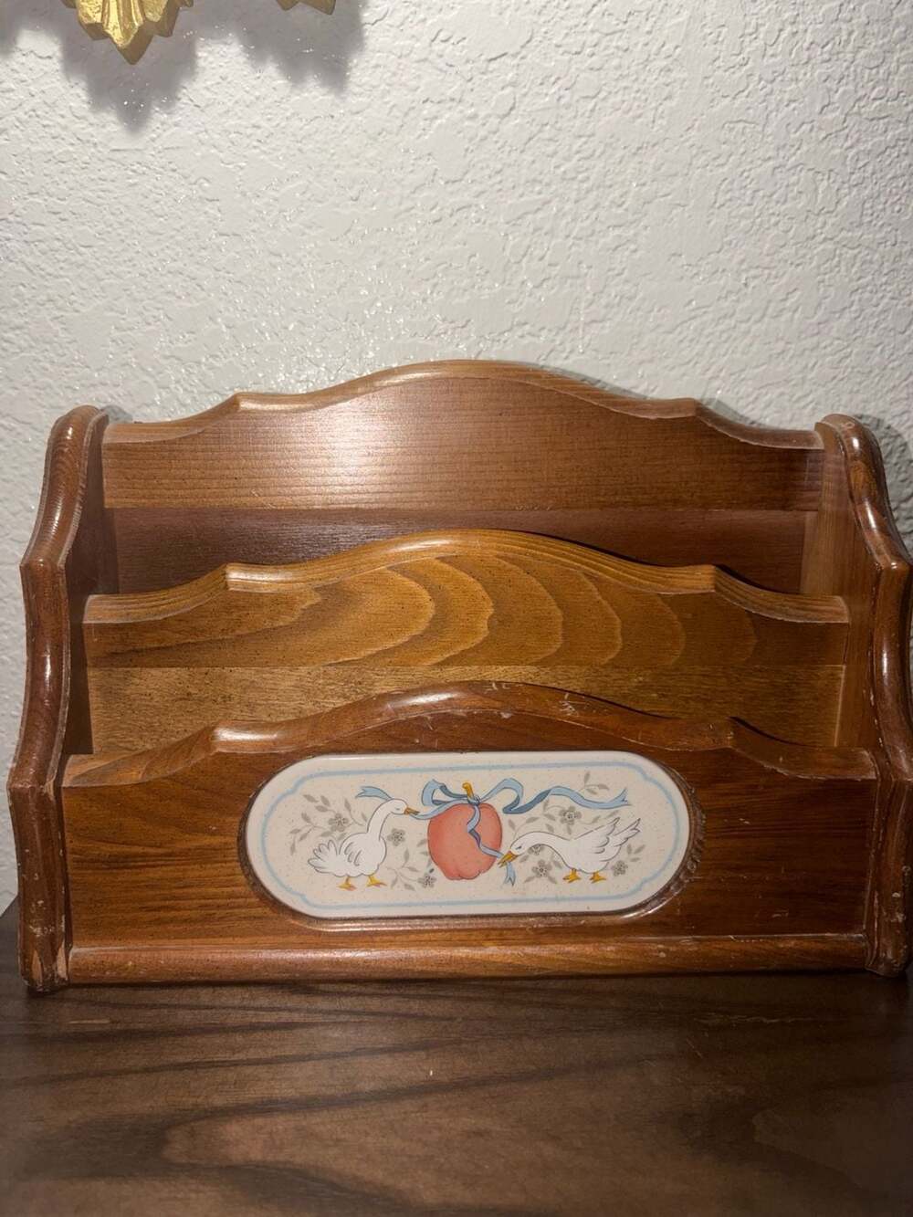 Vintage Wooden Goose Marmalade Recipe Box Wall Shelf